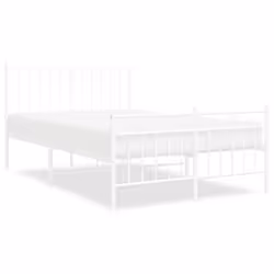 Giroletto con Testiera e Pediera Metallo Bianco 120x190 cmcod mxl 131894 - Vista aggiuntiva 2
