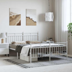 Giroletto con Testiera e Pediera Metallo Bianco 135x190 cmcod mxl 131907