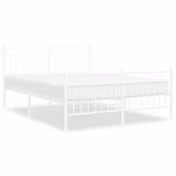 Giroletto con Testiera e Pediera Metallo Bianco 135x190 cmcod mxl 131907 - Vista aggiuntiva 2