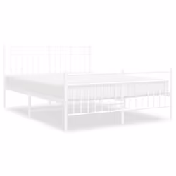 Giroletto con Testiera e Pediera Metallo Bianco 140x190 cmcod mxl 83955 - Vista aggiuntiva 2