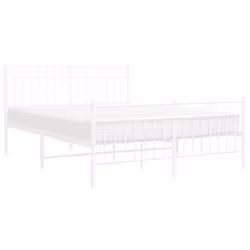Giroletto con Testiera e Pediera Metallo Bianco 140x190 cmcod mxl 83955 - Vista aggiuntiva 3