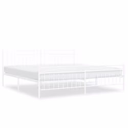 Giroletto con Testiera e Pediera Metallo Bianco 193x203 cmcod mxl 83951 - Vista aggiuntiva 2