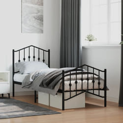 Giroletto con Testiera e Pediera Metallo Nero 75x190 cmcod mxl 132167
