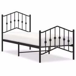 Giroletto con Testiera e Pediera Metallo Nero 75x190 cmcod mxl 132167 - Vista aggiuntiva 2