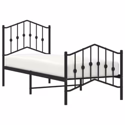 Giroletto con Testiera e Pediera Metallo Nero 75x190 cmcod mxl 132167 - Vista aggiuntiva 3