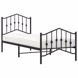 Giroletto con Testiera e Pediera Metallo Nero 80x200 cmcod mxl 84231 - Vista aggiuntiva 3