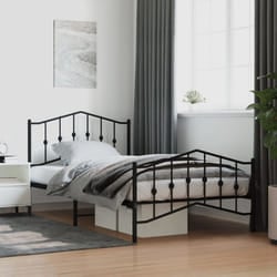 Giroletto con Testiera e Pediera Metallo Nero 107x203 cmcod mxl 84233