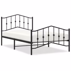 Giroletto con Testiera e Pediera Metallo Nero 107x203 cmcod mxl 84233 - Vista aggiuntiva 2