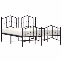 Giroletto con Testiera e Pediera Metallo Nero 140x200 cmcod mxl 84235 - Vista aggiuntiva 3