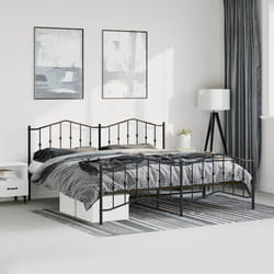 Giroletto con Testiera e Pediera Metallo Nero 193x203 cmcod mxl 132173