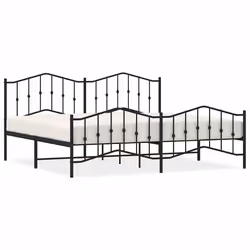 Giroletto con Testiera e Pediera Metallo Nero 193x203 cmcod mxl 132173 - Vista aggiuntiva 2