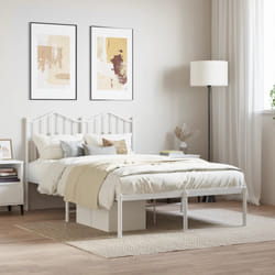 vidaXL Giroletto con Testiera Metallo Bianco 120x190 cm