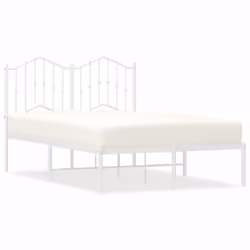 vidaXL Giroletto con Testiera Metallo Bianco 120x190 cm - Vista aggiuntiva 2
