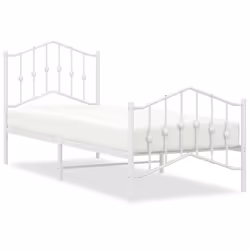 Giroletto con Testiera e Pediera Metallo Bianco 80x200 cmcod mxl 132237 - Vista aggiuntiva 2