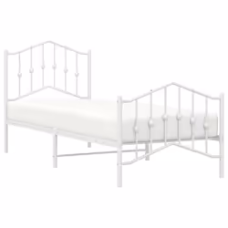 Giroletto con Testiera e Pediera Metallo Bianco 80x200 cmcod mxl 132237 - Vista aggiuntiva 3