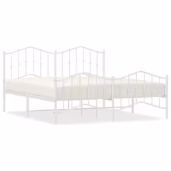 Giroletto con Testiera e Pediera Metallo Bianco 183x213 cmcod mxl 108279 - Vista aggiuntiva 2