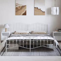 Giroletto con Testiera e Pediera Metallo Bianco 183x213 cmcod mxl 108279 - Vista aggiuntiva 3