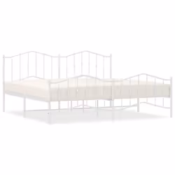 Giroletto con Testiera e Pediera Metallo Bianco 193x203 cmcod mxl 84304 - Vista aggiuntiva 2