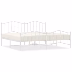 Giroletto con Testiera e Pediera Metallo Bianco 200x200 cmcod mxl 108281 - Vista aggiuntiva 2