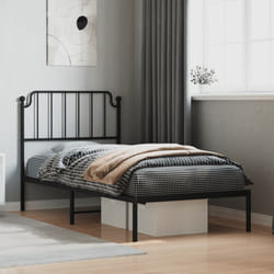 Giroletto con Testiera in Metallo Nero 90x200 cmcod mxl 108546