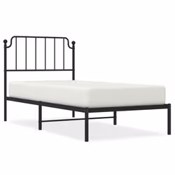 Giroletto con Testiera in Metallo Nero 90x200 cmcod mxl 108546 - Vista aggiuntiva 2