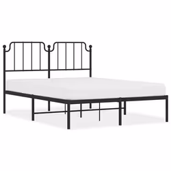 vidaXL Giroletto con Testiera in Metallo Nero 135x190 cm - Vista aggiuntiva 2