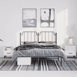 vidaXL Giroletto con Testiera in Metallo Nero 135x190 cm - Vista aggiuntiva 3