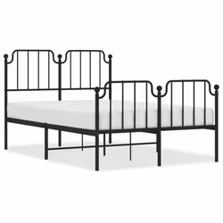 vidaXL Giroletto con Testiera e Pediera Metallo Nero 120x200 cm - Vista aggiuntiva 2