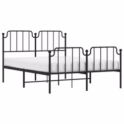 Giroletto con Testiera e Pediera Metallo Nero 140x190 cmcod mxl 108549 - Vista aggiuntiva 3