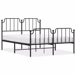 Giroletto con Testiera e Pediera Metallo Nero 140x200 cmcod mxl 84585 - Vista aggiuntiva 2