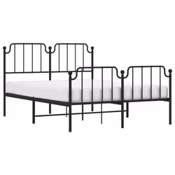 Giroletto con Testiera e Pediera Metallo Nero 140x200 cmcod mxl 84585 - Vista aggiuntiva 3