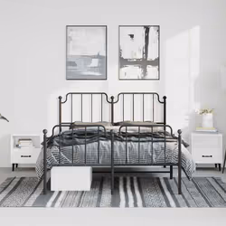 Giroletto con Testiera e Pediera Metallo Nero 183x213 cmcod mxl 84590 - Vista aggiuntiva 3