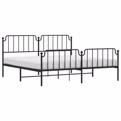 Giroletto con Testiera e Pediera Metallo Nero 193x203 cmcod mxl 108550 - Vista aggiuntiva 3