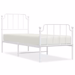 Giroletto con Testiera e Pediera Metallo Bianco 75x190 cmcod mxl 84597 - Vista aggiuntiva 2