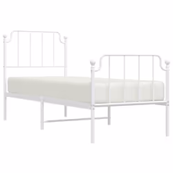 Giroletto con Testiera e Pediera Metallo Bianco 75x190 cmcod mxl 84597 - Vista aggiuntiva 3
