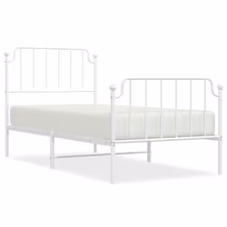 Giroletto con Testiera e Pediera Metallo Bianco 90x200 cmcod mxl 108558 - Vista aggiuntiva 2