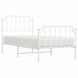 Giroletto con Testiera e Pediera Metallo Bianco 90x200 cmcod mxl 108558 - Vista aggiuntiva 3