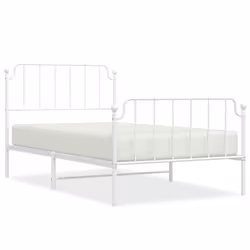 Giroletto con Testiera e Pediera Metallo Bianco 107x203 cmcod mxl 84599 - Vista aggiuntiva 2