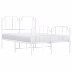 Giroletto con Testiera e Pediera Metallo Bianco 120x200 cmcod mxl 91146 - Vista aggiuntiva 3