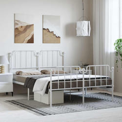 Giroletto con Testiera e Pediera Metallo Bianco 135x190 cmcod mxl 108560