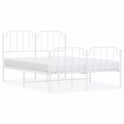 Giroletto con Testiera e Pediera Metallo Bianco 140x190 cmcod mxl 132525 - Vista aggiuntiva 2