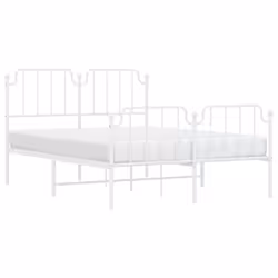 Giroletto con Testiera e Pediera Metallo Bianco 140x190 cmcod mxl 132525 - Vista aggiuntiva 3