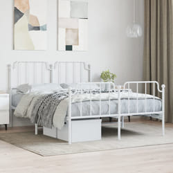 vidaXL Giroletto con Testiera e Pediera Metallo Bianco 140x200 cm