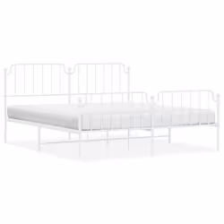 Giroletto con Testiera e Pediera Metallo Bianco 183x213 cmcod mxl 84598 - Vista aggiuntiva 2