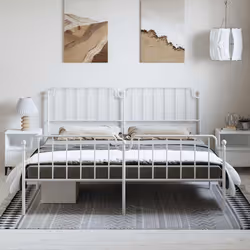 Giroletto con Testiera e Pediera Metallo Bianco 183x213 cmcod mxl 84598 - Vista aggiuntiva 3