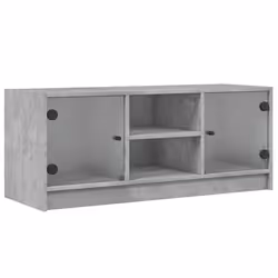 Mobile Porta TV con Ante in Vetro Grigio Cemento 102x37x42 cmcod mxl 87149 - Vista aggiuntiva 2