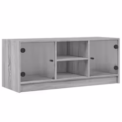 Mobile Porta TV con Ante in Vetro Grigio Sonoma 102x37x42 cmcod mxl 87150 - Vista aggiuntiva 2