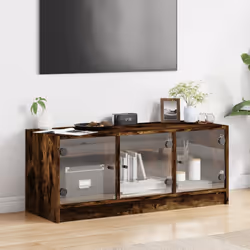 Mobile Porta TV con Ante in Vetro Rovere Fumo 102x37x42 cmcod mxl 111277 - Vista aggiuntiva 3