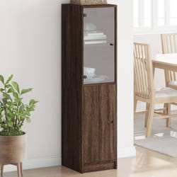 Vidaxl - Credenza con Anta in Vetro Rovere Marrone 35x37x142 cm 43439