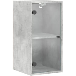 Mobile a Muro con Ante in Vetro Grigio Cemento 35x37x68,5 cm vidaXL